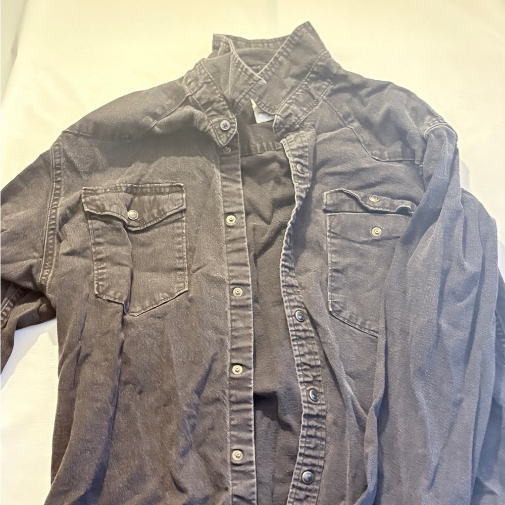 Supreme Black Denim Button-Up Jacket